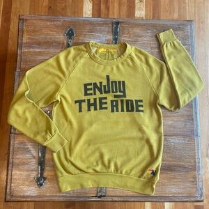 Enjoy The Ride Unisex Mustard Crewneck Sweatshirt by Aviator Nation